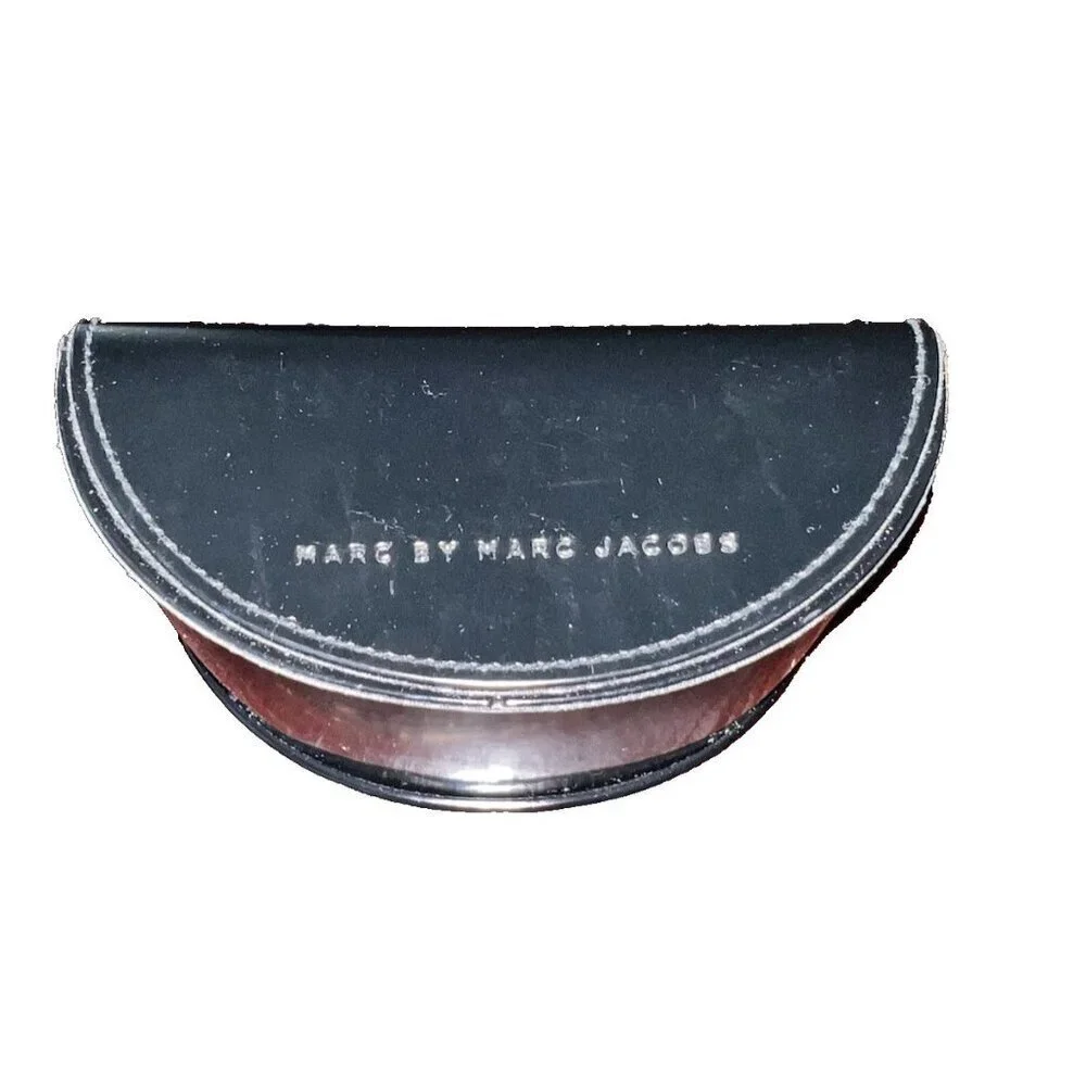 MARC BY MARC JACOBS Black Faux Leather Sunglass Glasses Case Embossed Logo